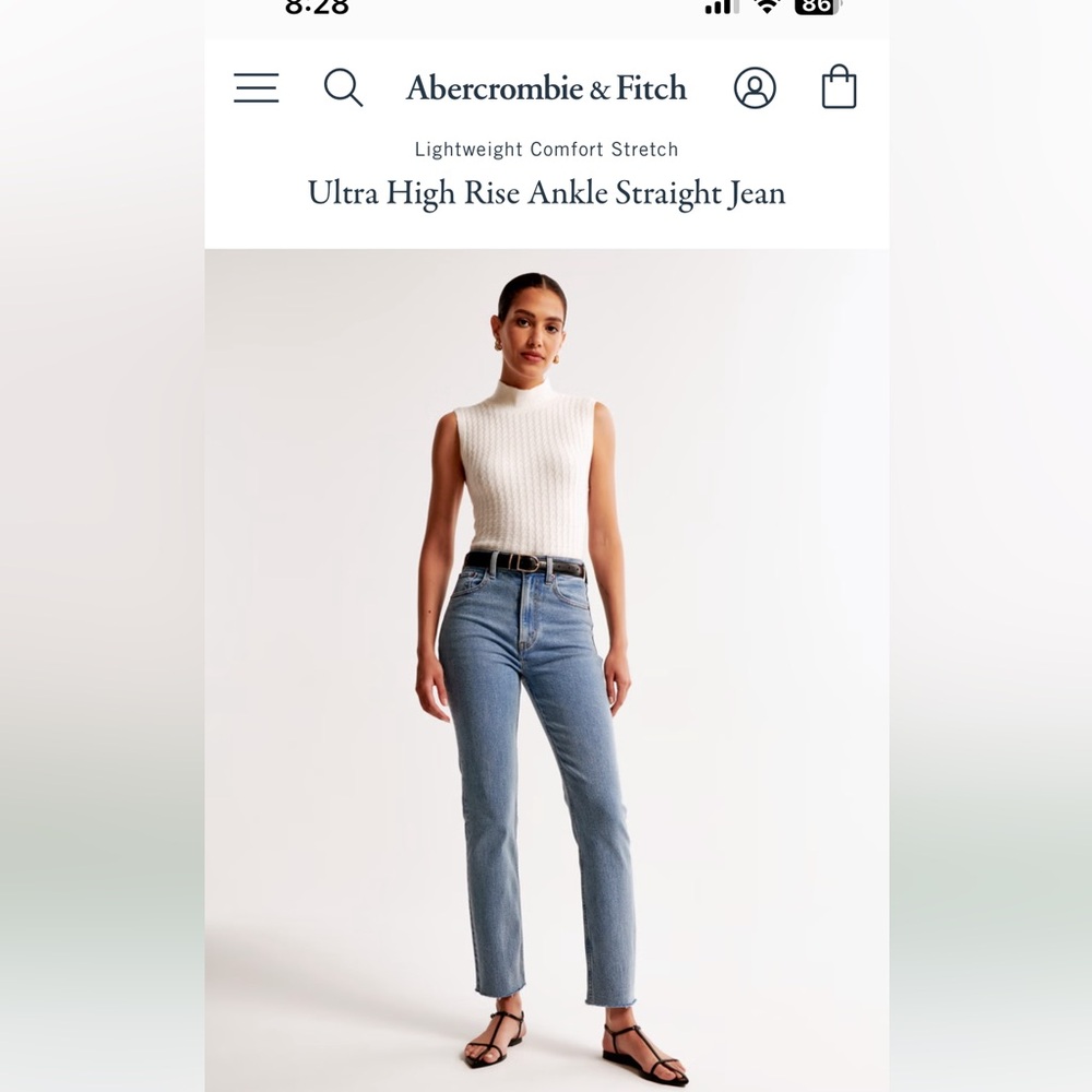 EUC Abercrombie and Fitch The Ankle Straight Ultra High Rise